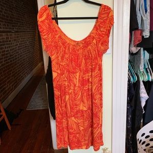 Orange and red banana republic STRETCHY dress
